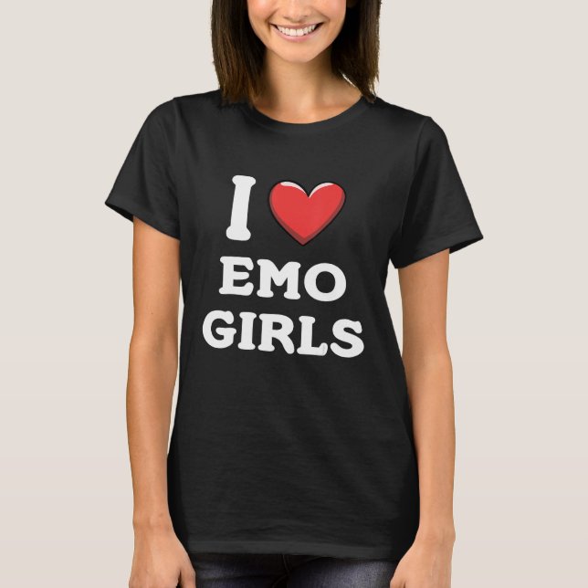 I Kärlek Emo Girls T Shirt (Framsida)