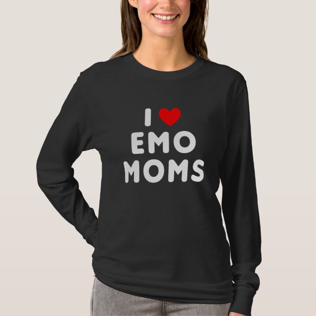 I Kärlek Emo Mammor Funny Red Heart 1 T Shirt (Framsida)