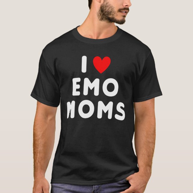 I Kärlek Emo Mammor Funny Red Heart T Shirt (Framsida)