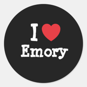 I kärlek Emory anpassningsbar personlig Runt Klistermärke