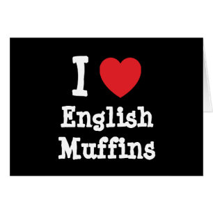 I kärlek Engelska muffins hjärta T-Shirt Hälsningskort