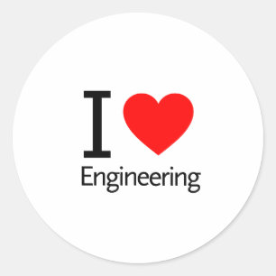 I Kärlek Engineering Runt Klistermärke