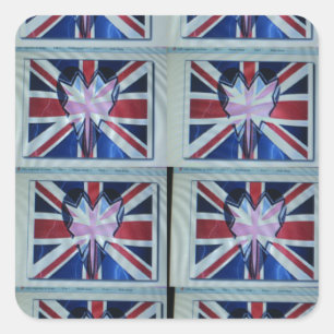 I Kärlek England Art Print Fyrkantigt Klistermärke