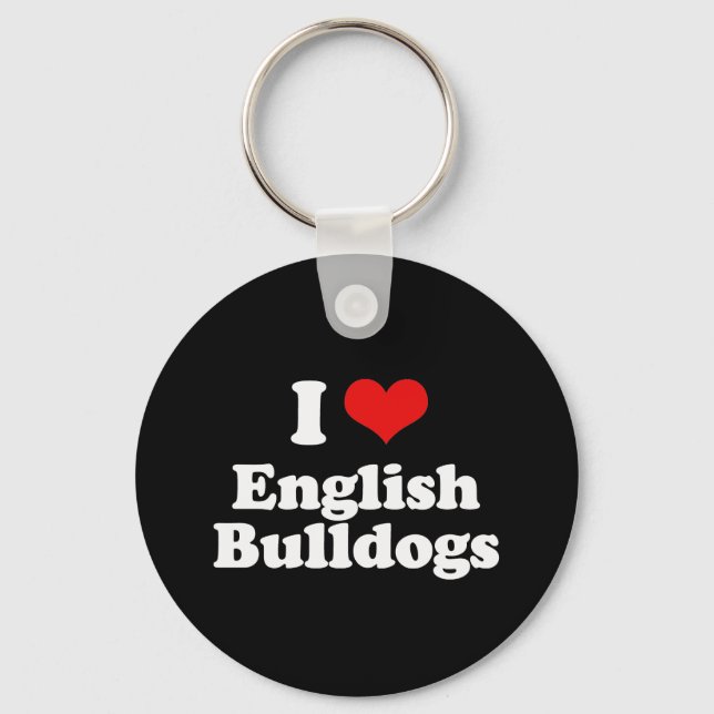 I Kärlek English Bulldog Nyckelring (Framsida)
