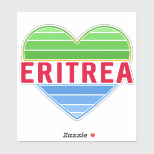 I Kärlek Eritrea, Eritrean Flagga Heart Klistermärken