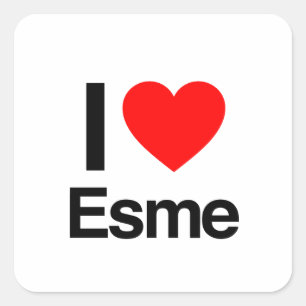 i kärlek esme fyrkantigt klistermärke