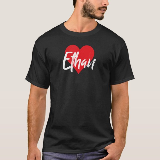I Kärlek Ethan First Namn I Heart Named T Shirt (Framsida)