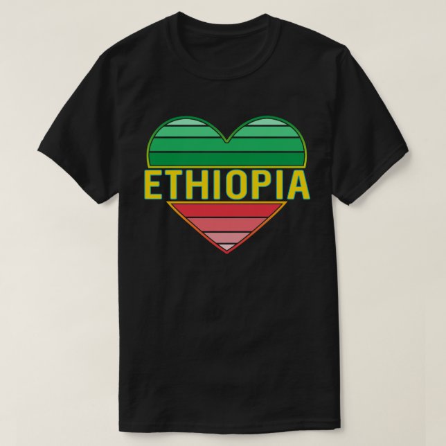 I Kärlek Etiopien, Etiopiens hjärta T Shirt (Design framsida)