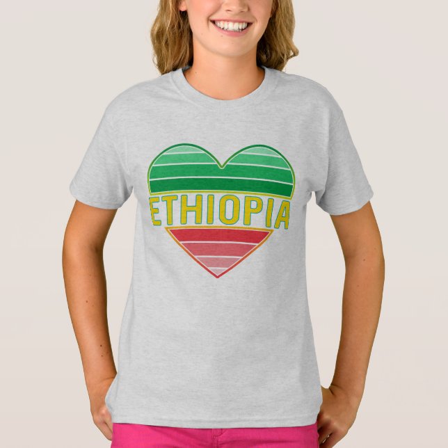 I Kärlek Etiopien, Etiopiens hjärta T Shirt (Framsida)