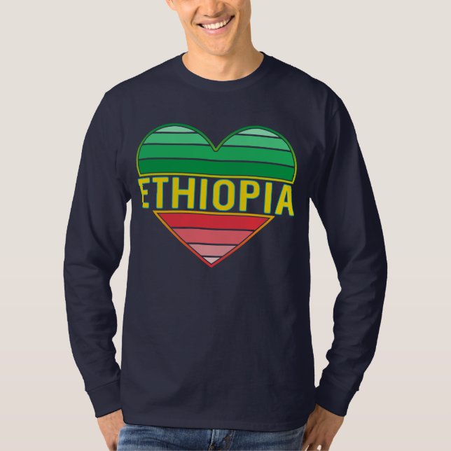 I Kärlek Etiopien, Etiopiens hjärta T Shirt (Framsida)