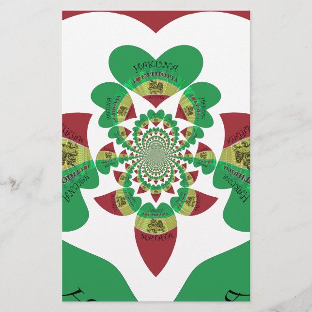 I Kärlek Etiopien Kaleidoscope - Heartfilt Rasta A Brevpapper (Framsida)