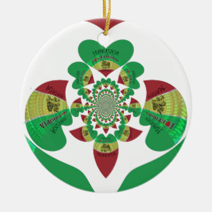 I Kärlek Etiopien Kaleidoscope - Heartfilt Rasta A Julgransprydnad Keramik