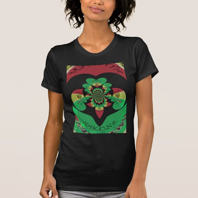 I Kärlek Etiopien Kaleidoscope - Heartfilt Rasta A T-shirt (Framsida)