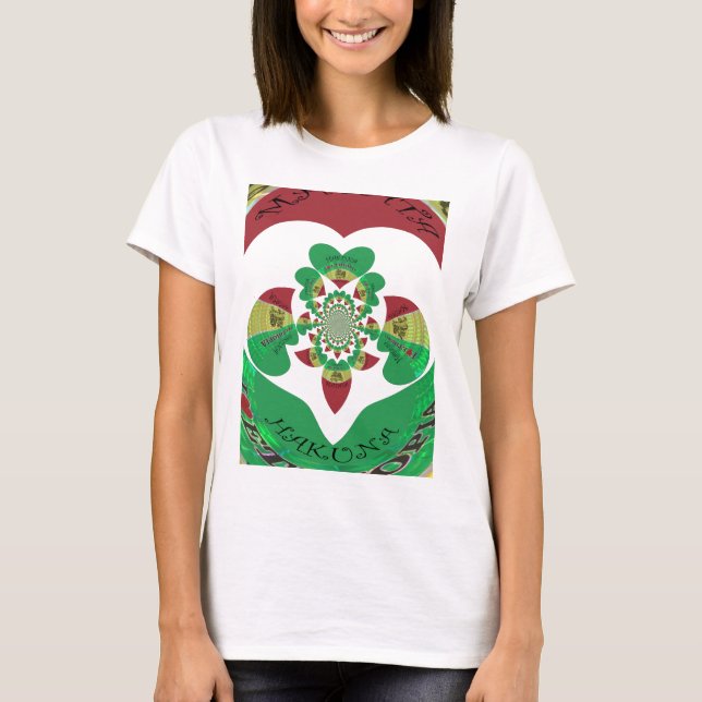 I Kärlek Etiopien Kaleidoscope - Heartfilt Rasta A T Shirt (Framsida)