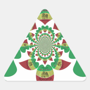 I Kärlek Etiopien Kaleidoscope - Heartfilt Rasta A Triangelformat Klistermärke