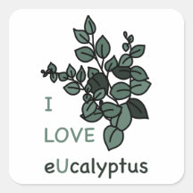 I KÄRLEK eUcalyptus Sticker