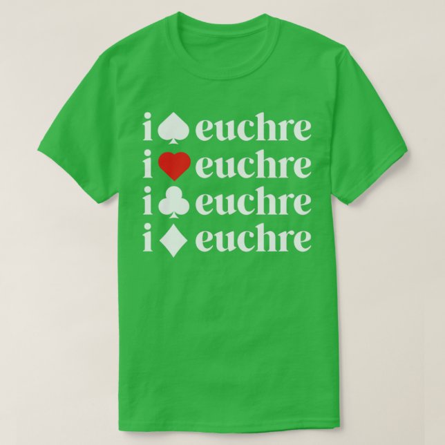 I Kärlek Euchre Shirt Women Card-spelaren Mor T Shirt (Design framsida)