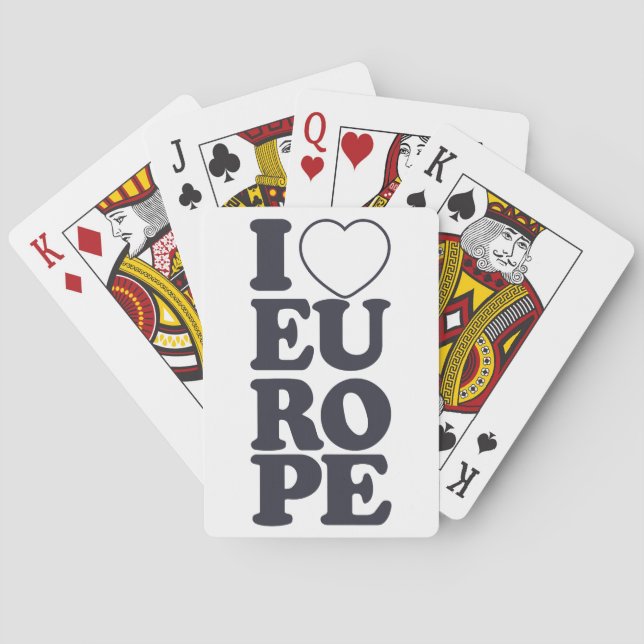I KÄRLEK EUROPA spelar kort Casinokort (Baksidan)
