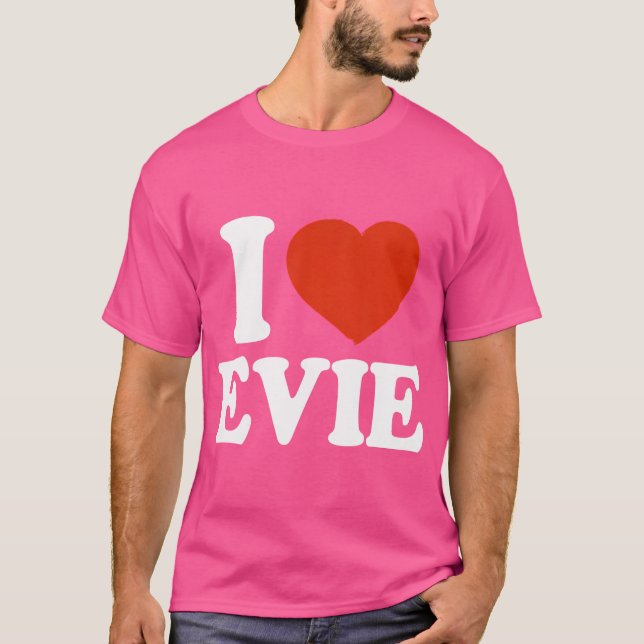 I Kärlek Evie I Heart Evie Red Heart Valentine T Shirt (Framsida)