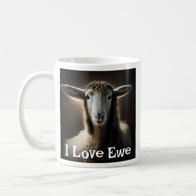 I Kärlek Ewe | Cute Pun Kaffemugg (Vänster)