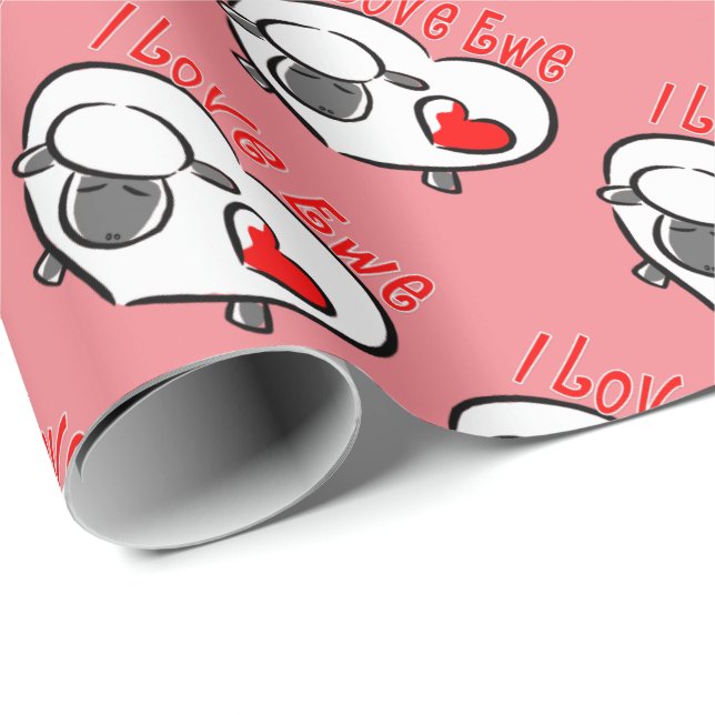 I Kärlek Ewe Romantic-citat Presentpapper (Rullad Hörn)