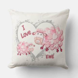 I Kärlek Ewe Rosa Cushion Anpassade Kudde