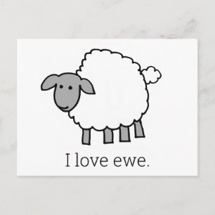 I Kärlek Ewe Sheep Vykort