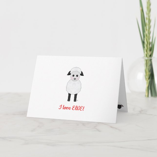 I Kärlek Ewe Valentinns dagskort Helgkort (Framsida)