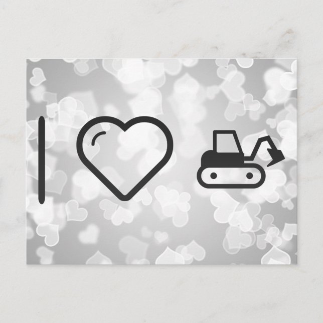 I Kärlek Excavators Vykort (Framsida)