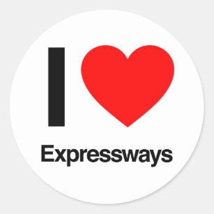 i kärlek expressways runt klistermärke
