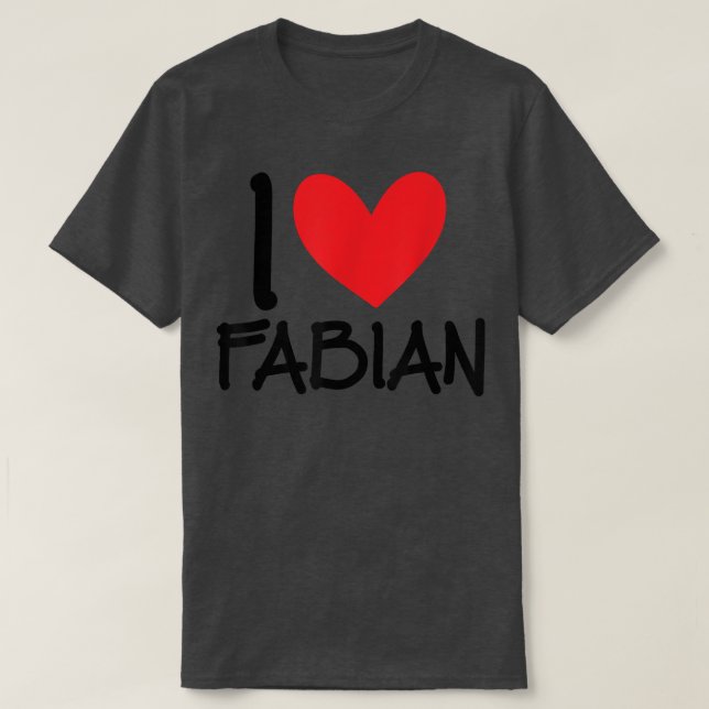 I Kärlek Fabian Namn Personlig Manar Guy BFF Frien T Shirt (Design framsida)
