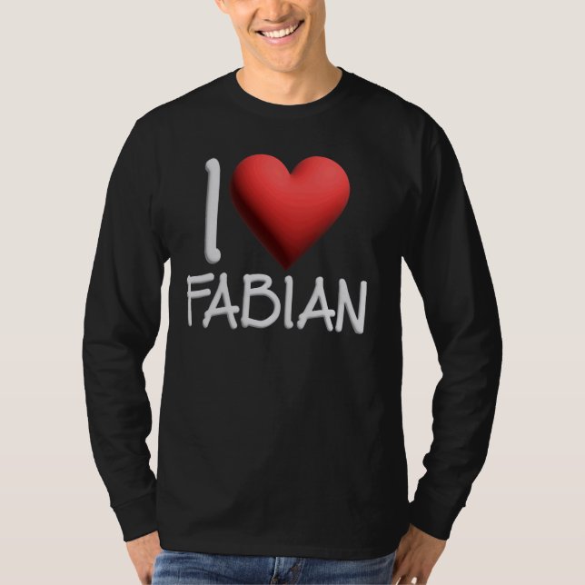 I Kärlek Fabian Namn Personlig Manar Guy BFF Frien T Shirt (Framsida)