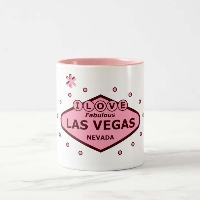 I KÄRLEK FABULOUS LAS VEGAS MUGG ROSA & BROWN (Center)