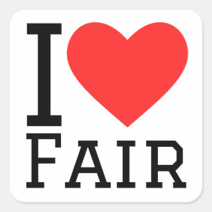 I kärlek fair fyrkantigt klistermärke
