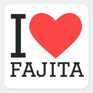 I kärlek fajita fyrkantigt klistermärke