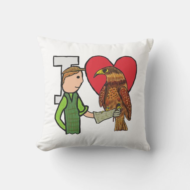 I Kärlek Falconry Kudde (Framsida)