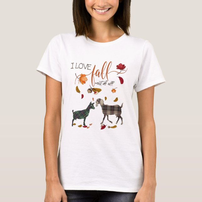 I Kärlek Fall for Dairy Goat Älskare T Shirt (Framsida)