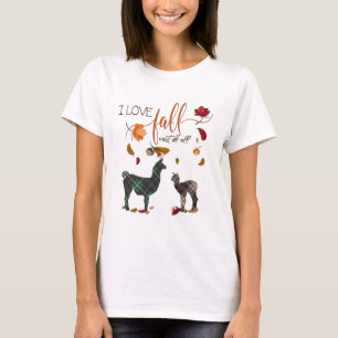 I Kärlek Fall för Llama Älskare T Shirt