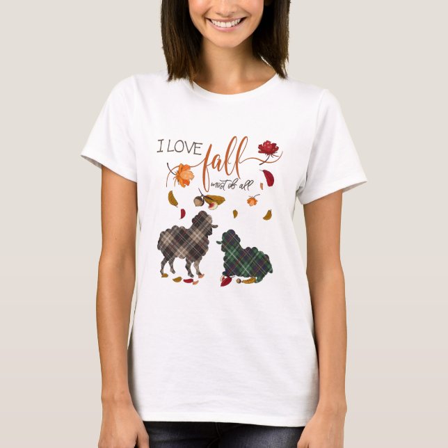 I Kärlek Fall for Sheep Älskare T Shirt (Framsida)