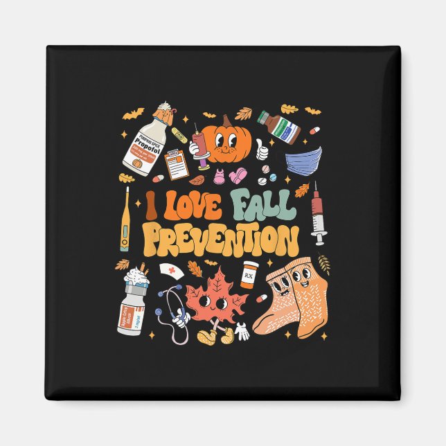 I Kärlek Fall Prevention Thanksgiving Sjukskötersk Magnet (Framsidan)