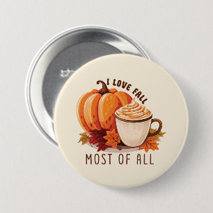 I Kärlek Fall - Pumpkin och Pumpkin Spice Latte Knapp