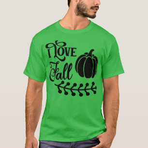 I Kärlek Fall Simple Lettering T Shirt