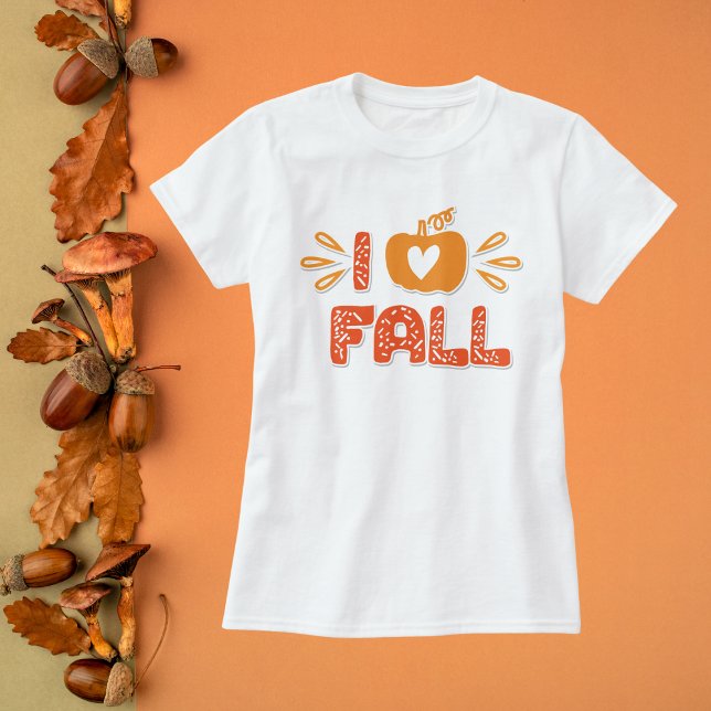 I Kärlek Fall Typografi T Shirt (Skapare uppladdad)