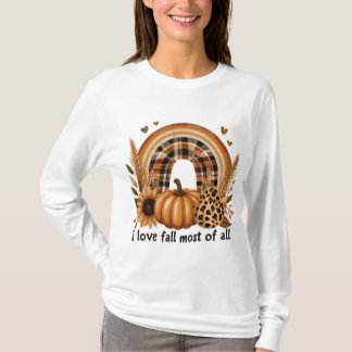 I KÄRLEK FALLER MEST AV ALLA VETPUMPKINER I RAINBO T SHIRT
