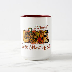 I Kärlek faller mest av allt kaffe Mugg
