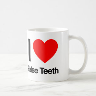 i kärlek, falska tänder kaffemugg
