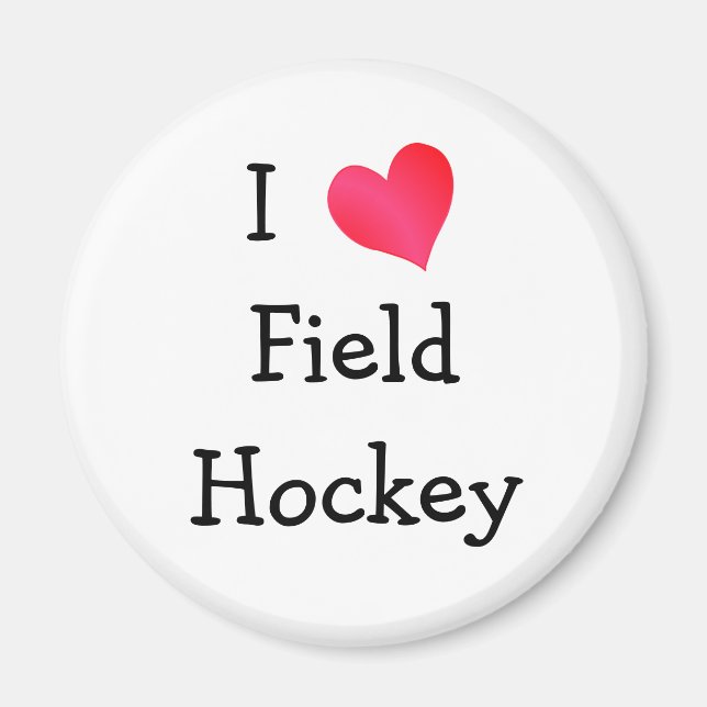 I Kärlek Fält Hockey Magnet (Framsidan)