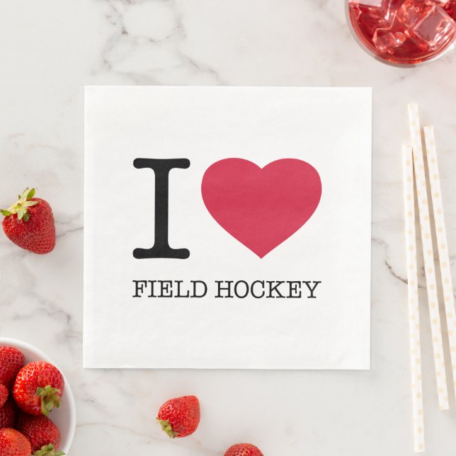I KÄRLEK FÄLT HOCKEY PAPPERSSERVETT (Insitu)