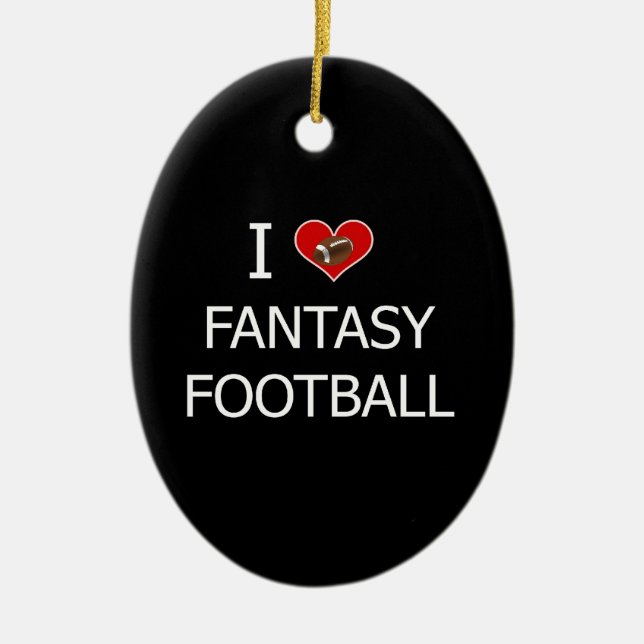I Kärlek Fantasy Football Julgransprydnad Keramik (Framsidan)