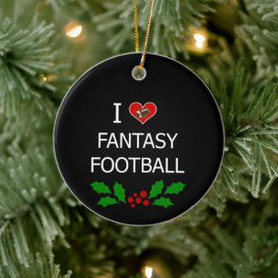 I Kärlek Fantasy Football Julgransprydnad Keramik